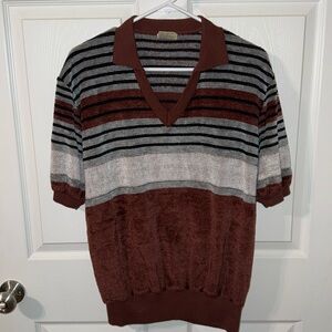 VINTAGE 1970’s Saturdays in California Men’s Collared V neck Shirt